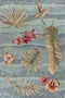 Seafoam Green Machine Woven Tropical Plants Indoor Area Rug